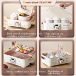 Купить G553 5- квартный электрический пищевой пароход для 2-4 порций, Один сенсорный овощной пароход для приготовления пищи, цифровой многофункциональный пароход, быстрый пар, нержавеющая сталь паровой лоток, нет...