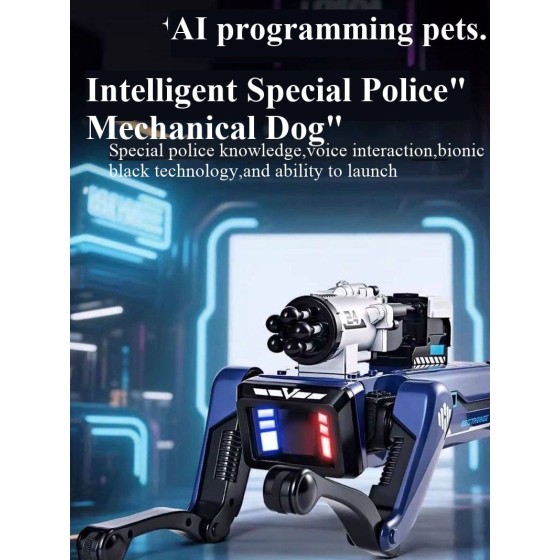 8020 AI Mechanical Dog for Kids, Voice Control & Programmable Smart Robot Toy with Dancing, Launch Function, Remote Control, Interactive Robotic Pet for STEM Learning